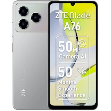 Smartphone ZTE Blade A76, 128GB, 4GB, Dual SIM, 4G, Tri-Camera, Carbon Polar Gray