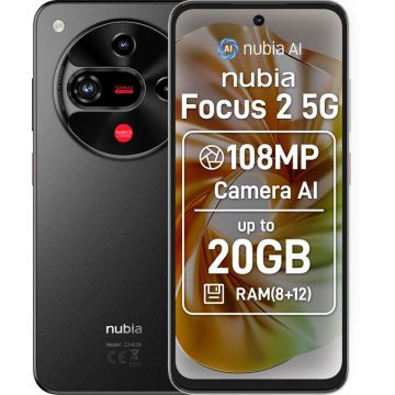 Smartphone ZTE nubia Focus 2 5G, 256GB, 8GB RAM, Dual SIM, 108MP AI Camera, Obsidian Black
