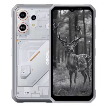 Telefon Mobil OSCAL MARINE 3 Alb, 4G., 6.56   HD+ 90Hz, 24GB RAM (8GB + 16GB Extensibili),  256GB ROM, Camera Infrarosu Night Vision 13MP, 5000mAh, Android 16, MediaTek Helio G81, NFC, Dual SIM - Copie
