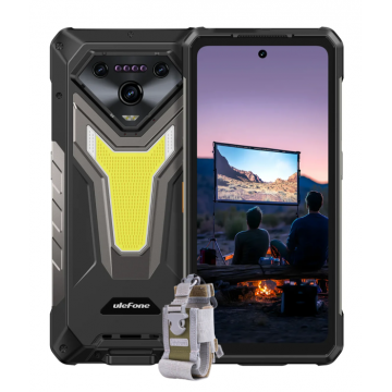 Telefon mobil Ulefone Armor 34+, Negru, 5G, 6.95   FHD+ 120Hz IPS, 32GB RAM (16GB + 16GB Extensibili), 512GB ROM, 50MP, Android 15, Dimensity 7300, Viziune nocturna, NFC, OTG, 25500mAh, 66W, Dual SIM