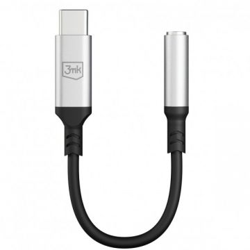 3MK Adaptor Audio USB-C - 3.5mm 3MK, Argintiu