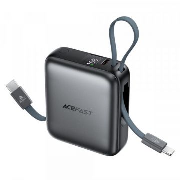 AceFast Baterie Externa Acefast M23, 10000mAh, 22.5W, QC + PD, 1 x Lightning - 2 x USB-C, Gri