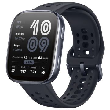 AMAZFIT Ceas inteligent Amazfit Bip 6, 1.97 inch, Bluetooth, rezistent la stropi, universal, Negru