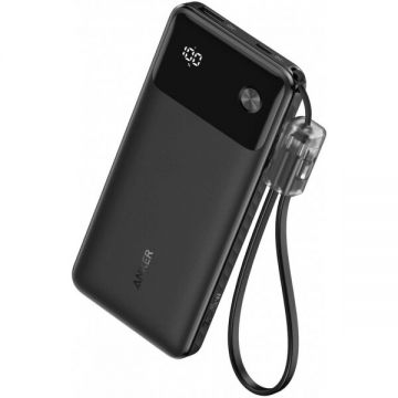 Anker Baterie Externa Anker, 10000mAh, 22.5W, QC + PD, 1 x USB-A - 1 x USB-C, Neagra A1388G11