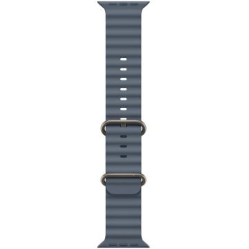 Apple Apple Watch 49mm Band:  Anchor Blue Ocean Band Extension - Natural Titanium Finish