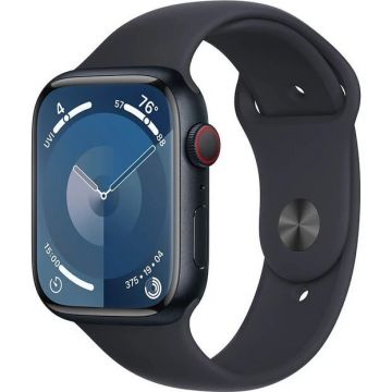 Apple Ceas inteligent Apple Watch 9 GPS + Cellular 45mm Midnight Alu Sport M/L, Albastru marin