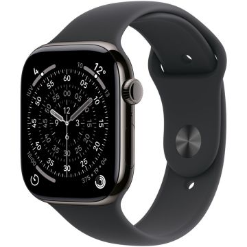 Apple Ceas inteligent Apple Watch Series 11, 64 GB, negru, S/M, rezistent la apa 50 m, GPS, Wi-Fi