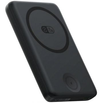 BASEUS Baterie Externa Baseus Bank EnerFill FT11, 10000mAh, 27W, PD + QI + FQI, 2 x QI - 1 x USB-C, Neagra P1008210G123-00