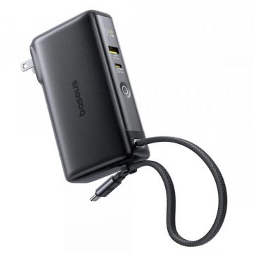 BASEUS Baterie Externa Baseus Nomos NT11 Omni US, 10000mAh, 67W, QC + PD, 1 x USB-A - 2 x USB-C, Neagra