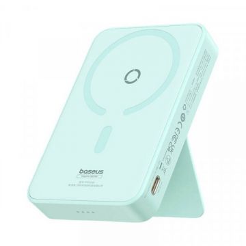 BASEUS Baterie Externa Wireless Baseus MagPro PPCXZ05, 5000mAh, 20W, PD + FQI, 1 x QI - 1 x USB-C, Verde