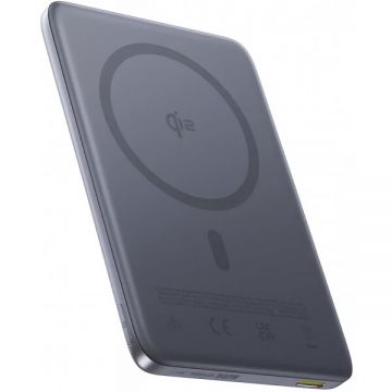 BASEUS Baterie Externa Wireless Baseus PicoGo AM41, 10000mAh, 27W, PD + FQI, 1 x QI - 1 x USB-C, Gri E0027200