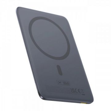 BASEUS Baterie Externa Wireless Baseus PicoGo AM41, 5000mAh, 20W, PD + FQI, 1 x QI - 1 x USB-C, Gri P1007680C813-00