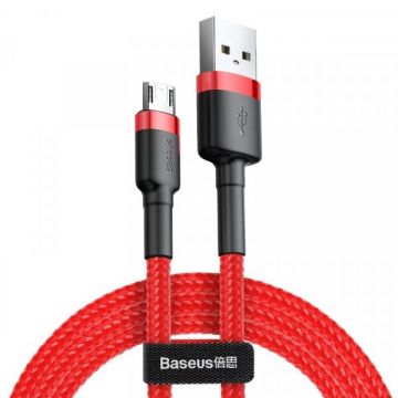 BASEUS Cablu Date si Incarcare USB-A - microUSB Baseus Cafule, 18W, 1m, Rosu CAMKLF-B09