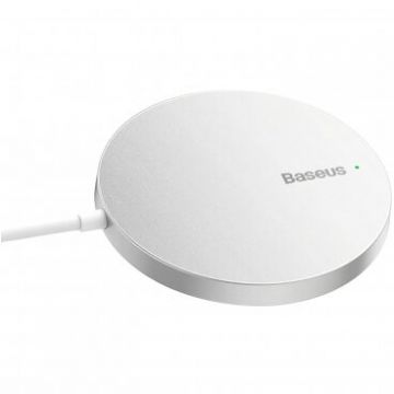 BASEUS Incarcator wireless Baseus Simple Mini 3, magnetic, 15W, cablu Type-C la USB, 1.2 m, Argintiu
