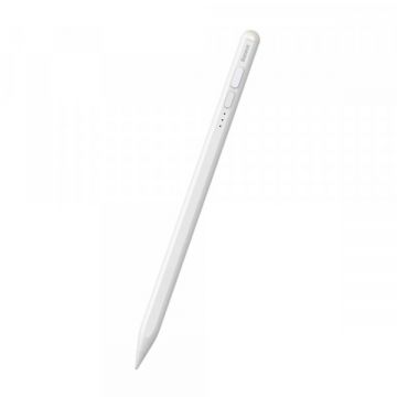 BASEUS Touch Pen Baseus Smooth Writing 2 Series pentru Apple iPad, Versiune Wireless Led Activ, Alb SXBC060402