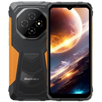 Blackview Telefon mobil Blackview, 4G, 6GB RAM, 256 GB, Dual SIM, Octa‑core Unisoc Tiger T615, Negru-Portocaliu