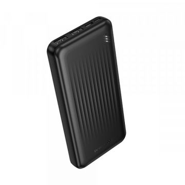 Borofone Baterie Externa Borofone BJ78 Clever, 10000mAh, 10W, 2 x USB-A, Neagra