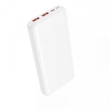 Borofone Baterie Externa Borofone BJ80A Clever, 10000mAh, 22.5W, QC + PD, 1 x USB-C - 2 x USB-A, Alba