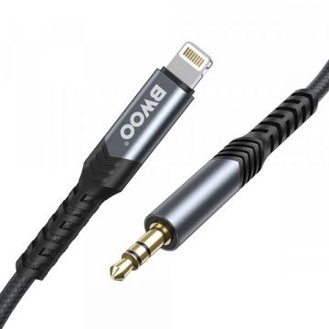 BWOO Cablu Audio Lightning - 3.5mm BWOO BO-AUX068, 1.2m, Negru