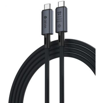 DEVIA Cablu Date si Incarcare USB-C - USB-C DEVIA EC641, 240W, 1m, Negru