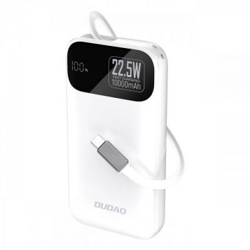 Dudao Baterie Externa Dudao K31, 10000mAh, 22.5W, PD, 2 x USB-C, Alba