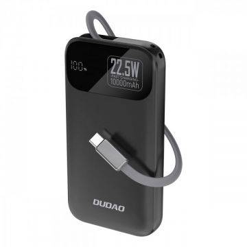 Dudao Baterie Externa Dudao K31, 10000mAh, 22.5W, PD, 2 x USB-C, Neagra
