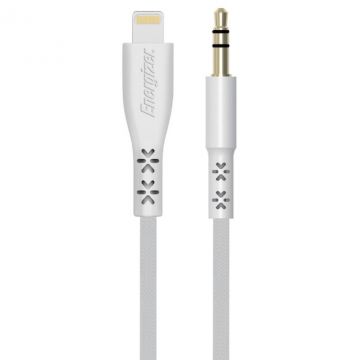 Energizer Cablul audio Energizer HardCase, jack 3.5 mm, tip Lightning, 1.5 m, alb