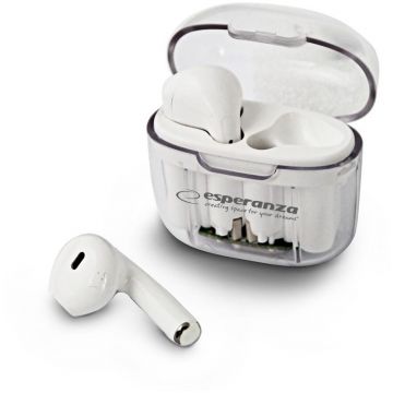 ESPERANZA Casti Esperanza EH237W, Bluetooth, In-Ear, TWS, Alb