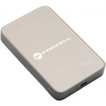 Forcell Baterie Externa Wireless Forcell F5K8, 5000mAh, 15W, PD + FQI, 1 x QI - 1 x USB-C, Aurie