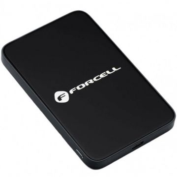 Forcell Baterie Externa Wireless Forcell F5K8, 5000mAh, 15W, PD + FQI, 1 x QI - 1 x USB-C, Neagra