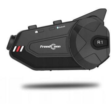 FreedConn Sistem de comunicare pentru motociclete, FreedConn R1 PLUS E, Full HD, 30 FPS, 1080 p, Bluetooth 5.0 + EDR, Negru