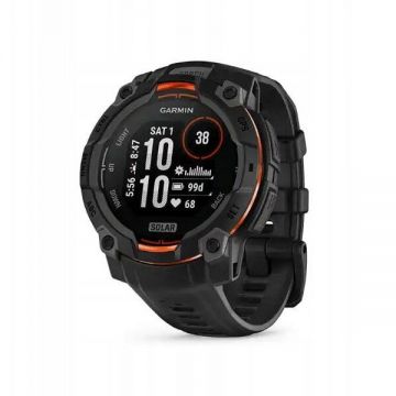 GARMIN Ceas inteligent Garmin Instinct 3, 45mm, Solar, curea neagra, Negru