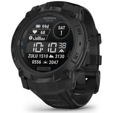 GARMIN Ceas inteligent Garmin Instinct 3, Tactical, Solar, 50mm, curea neagra, Negru