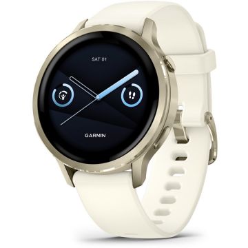 GARMIN Ceas Inteligent Garmin Venu 4, 41mm, AMOLED, GPS, Wi-Fi, silicon, Auriu Lunar-Bone