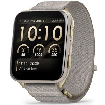 GARMIN Ceas inteligent  Garmin Venu X1, 51.2 mm, AMOLED, spate din titan si curea din nailon, Gri