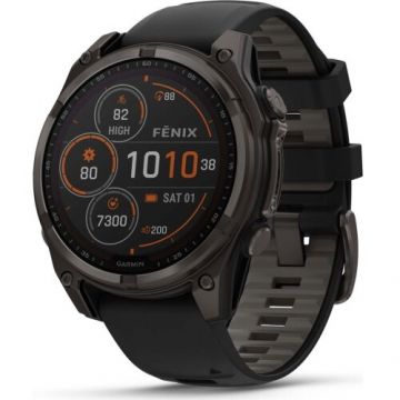GARMIN SmartWatch Garmin Fenix 8, 1.4 inch, Curea silicon, Negru