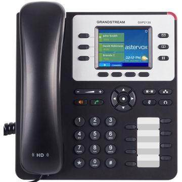 Grandstream Telefon VoIP cu Display color, 3 Linii, 3 SIP, Conferinta, Grandstream GXP2130, Negru