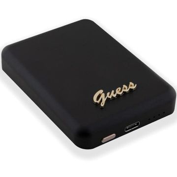 Guess Acumulator extern wireless Guess, 3000mAh, 5W, Magsafe, 1xUSB-C, Indicator baterie, Negru