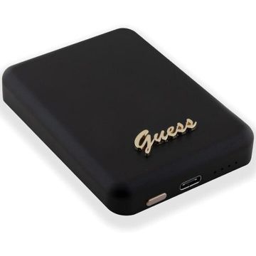 Guess Acumulator extern wireless Guess, 5000mAh, 15W, Magsafe, 1xUSB-C, Indicator baterie, Negru