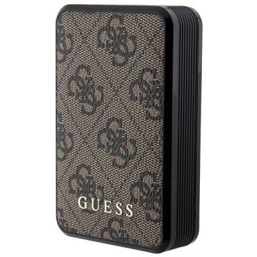 Guess Baterie externa Guess, 10000mAh, 18W, QC, USB, USB-C, MicroUSB, Indicator baterie, Maro