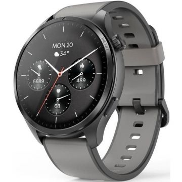 Hama Ceas inteligent Hama 9000, curea din silicon, 1.43 inch, AMOLED,  Neagru-Gri