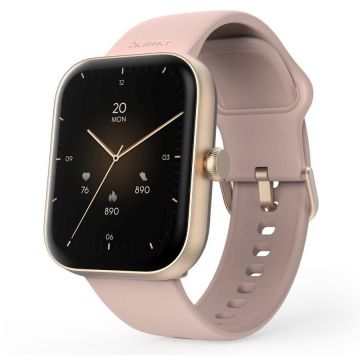 Hama Ceas inteligent Hama Fit Watch 5000, 1,6 inch, carcasa Aurie, IP68, Curea silicon Roz