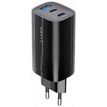 HAVIT Incarcator retea Havit UC20 EU, 1x USB, 2x USB-C, 65 W, Negru