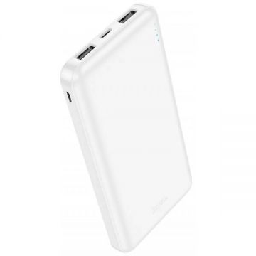 HOCO Baterie Externa HOCO J100, 10000mAh, 10W, 2 x USB-A, Alba