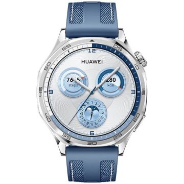 Huawei Smartwatch Huawei Watch GT 5, 46MM, Tarnish Stainless Steel Case, Woven Strap, Albastru