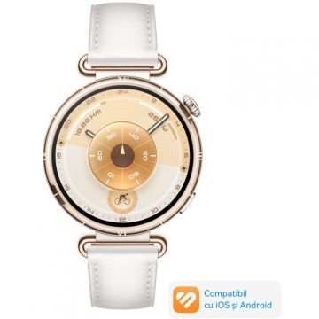 Huawei Smartwatch Huawei Watch GT 6, 41MM, Gold Stainless Steel Case, White Composite Leather Strap