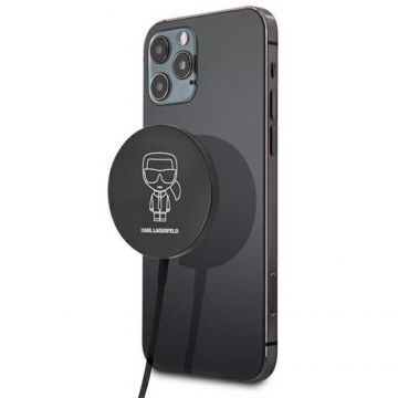 Karl&nbsp;Lagerfeld Incarcaror wireless Karl Lagerfeld KLCBMSIKBK, 15W, MagSafe