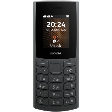 Nokia Telefon mobil Nokia 105 4G (2024), ecran 1.77 inch, procesor Unisoc T107, Dual SIM, 48 MB RAM, 128 MB, baterie 1450 mAh, Gri inchis