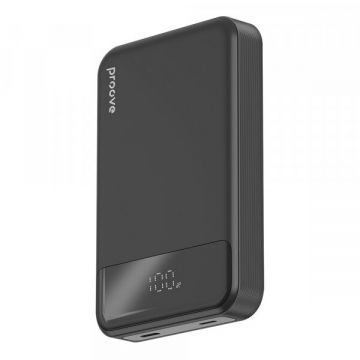 Proove Baterie Externa Wireless Proove Hoodman, 10000mAh, 20W, PD + FQI, 1 x QI - 1 x USB-C, Neagra PBH120010001