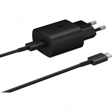 Samsung Incarcator retea Samsung EP-TA845, USB-C, 45 W + Cablu Samsung DA705BBE, USB‑C la USB‑C, 3A, lungime 1 m
